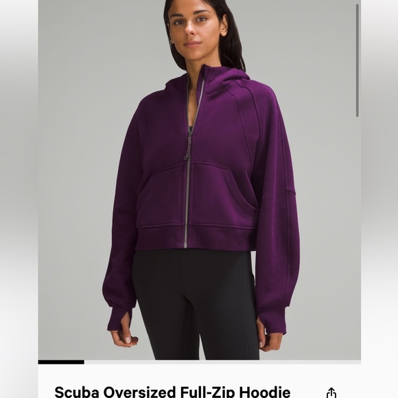 LULULEMON Hawaii SCUBA Oversized Full Zip HOODIE Dramatic Magenta Purple M/L ๐ - Picture 2 of 13